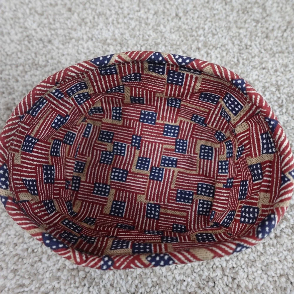 Longaberger Tea Basket Liner Old Glory American Flag Patriotic Fabric Accessory - Picture 3 of 3